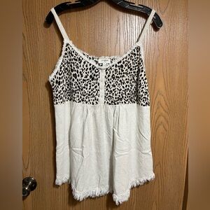 Umgee Tank Top with Leopard Print